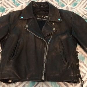 Vintage Lined ladies heavy leather riding jacket.